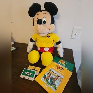 Vtg Walt Disney Talking Mickey Mouse Worlds Of Wonder Lot '86 Mickey Books Tapes